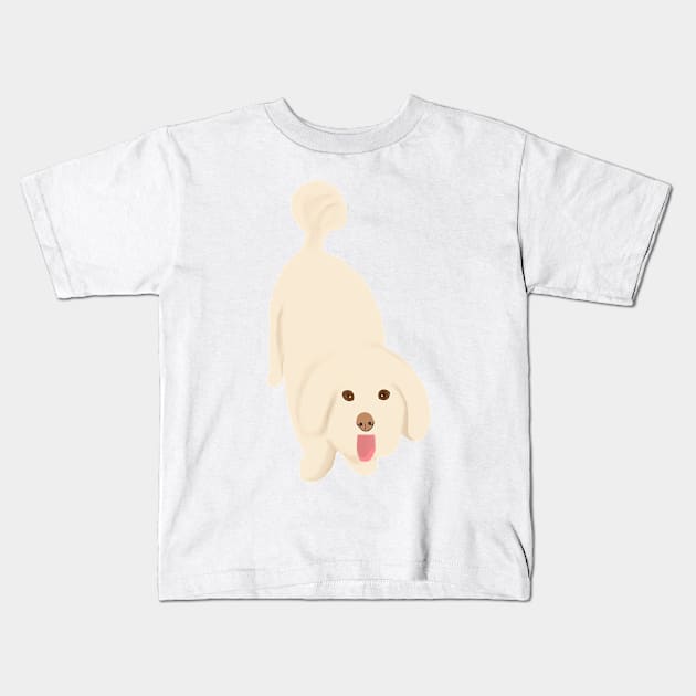 Happy Dog Face Kids T-Shirt by PatternbyNOK